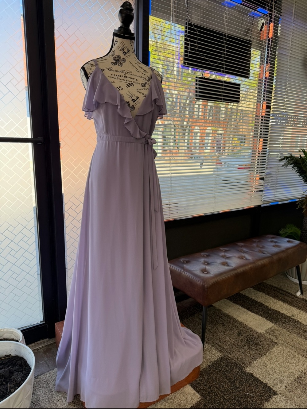 Tobi Lavender Ruffle Wrap Maxi Dress